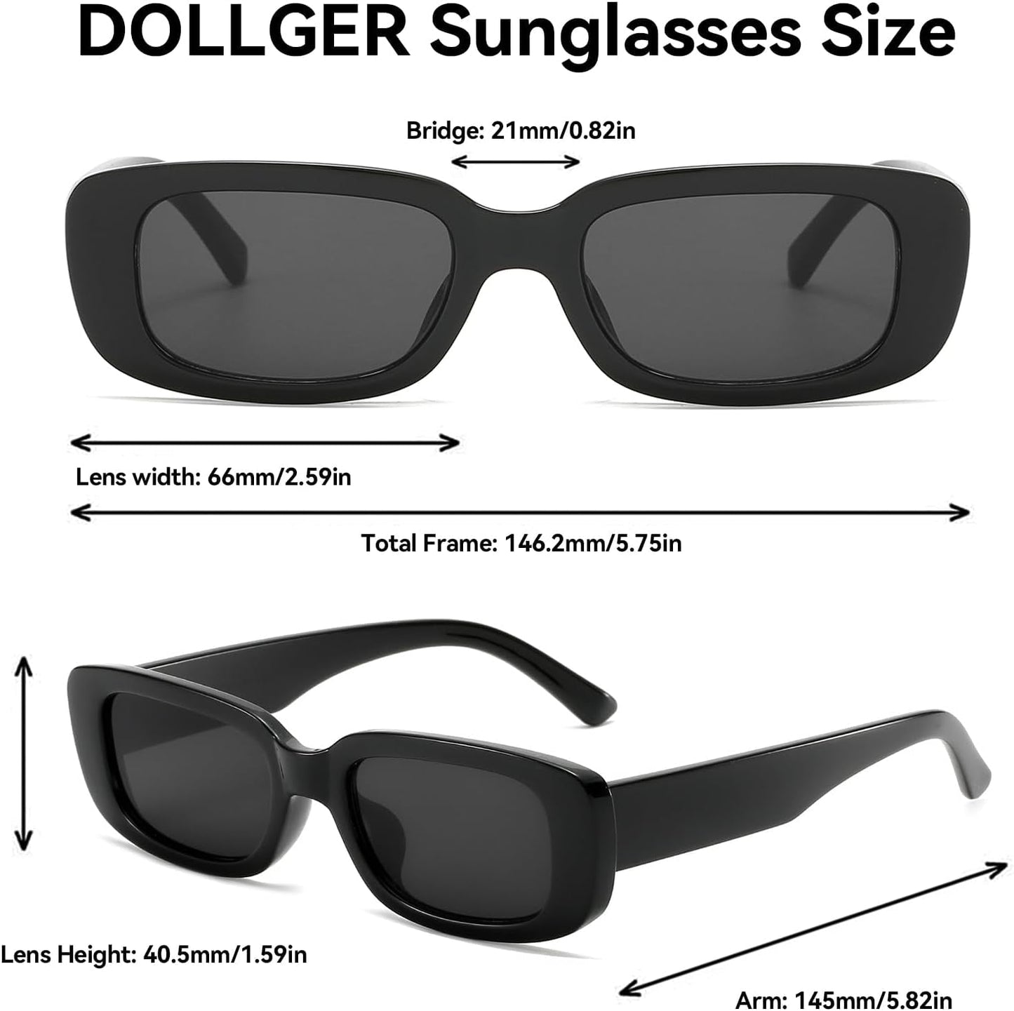 Rectangle Sunglasses for Women Men Trendy Retro Fashion Sunglasses UV 400 Protection Square Fram