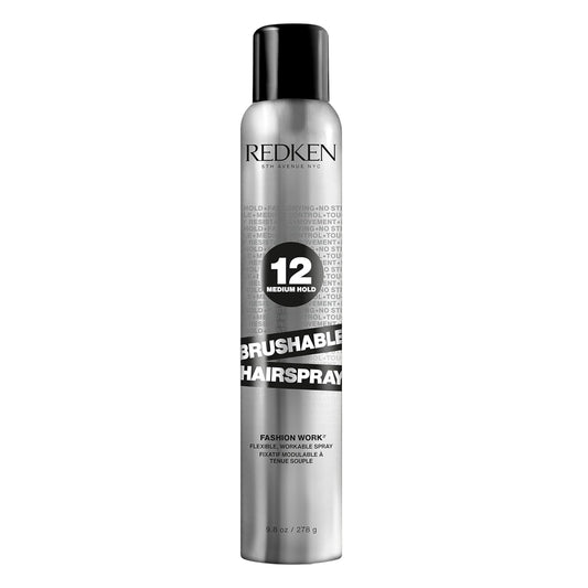Redken Brushable Hairspray 12 for All Hair Types - Protects against Frizz and Humidity with Flexible Medium Hold with Natural Finish - WORLD TIME VISITS