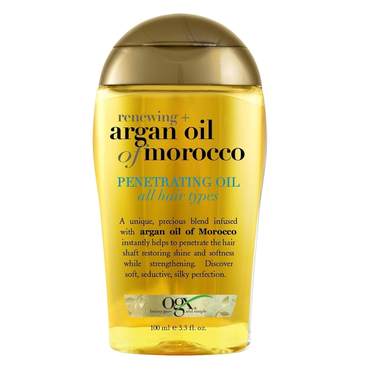 Renewing + Argan Oil of Morocco Penetrating Hair Oil Treatment, Moisturizing & Strengthening Silky Oil for All Hair Types, Paraben - Free, Sulfated - Surfactants Free, 3.3 Fl Oz - WORLD TIME VISITS
