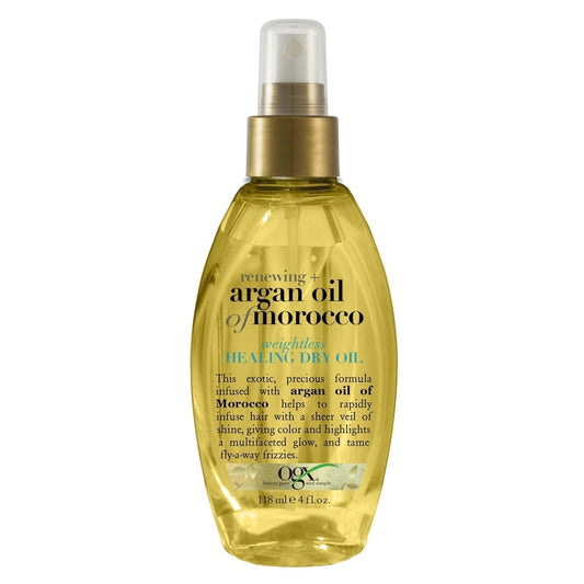 Renewing + Argan Oil of Morocco Weightless Healing Dry Oil Spray, Lightweight Hair Oil Mist for Split Ends, Frizzy Hair and Flyaways, Paraben & Sulfated - Surfactants Free, 4 Fl Oz - WORLD TIME VISITS