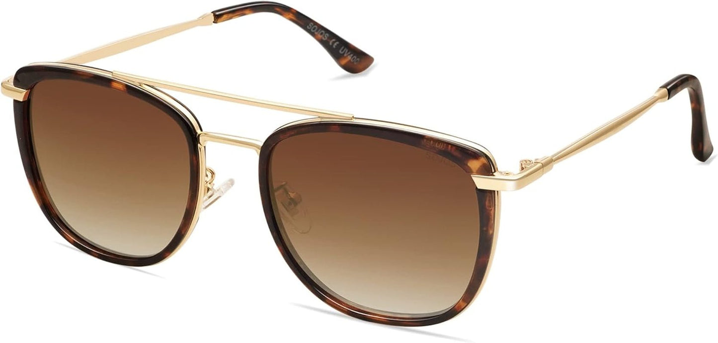 Retro Aviator Square Polarized Sunglasses for Women Men,Vintage Women'S Sun Glasses Shades UV400 SJ2180