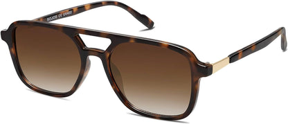Retro Aviator Sunglasses for Women Men,Trendy Rectangle Womens Mens Shades Sun Glasses SJ2202 - WORLD TIME VISITS