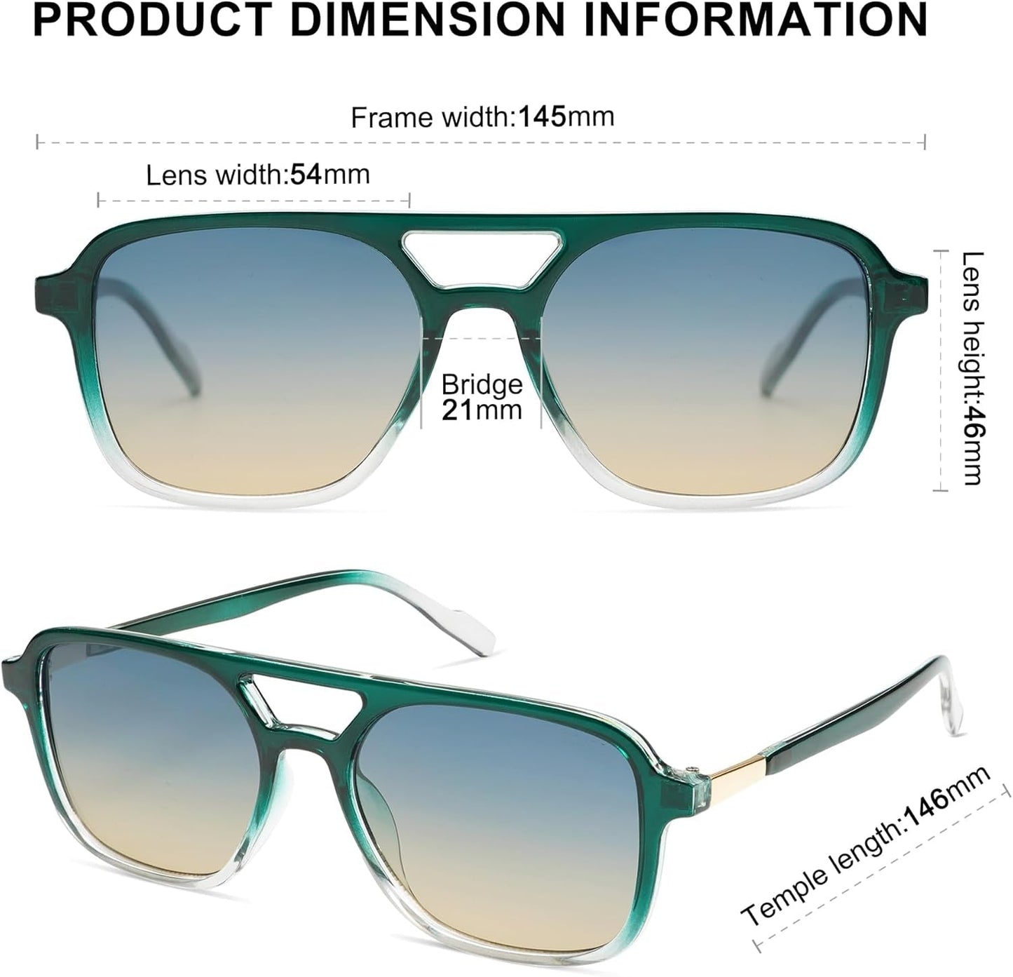 Retro Aviator Sunglasses for Women Men,Trendy Rectangle Womens Mens Shades Sun Glasses SJ2202