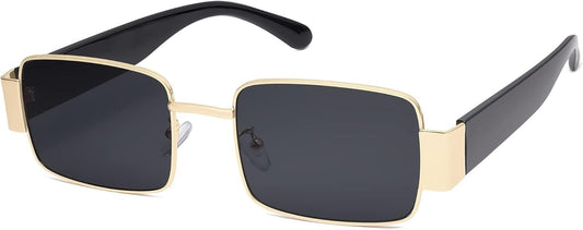 Retro Fashion Rectangle Sunglasses Womens Mens Vintage Trendy Square Shades SJ1162 - WORLD TIME VISITS