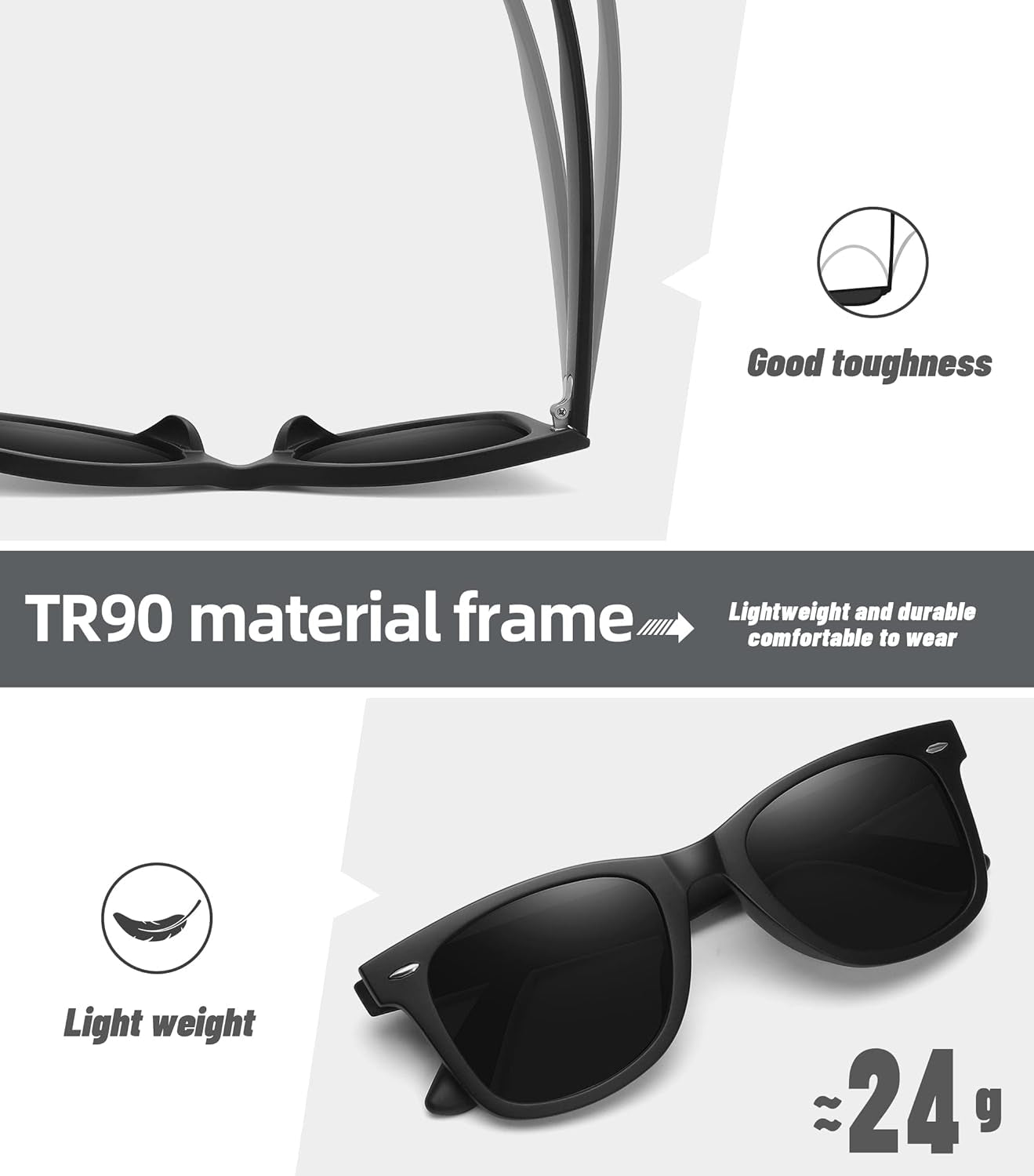 Retro Polarized Sunglasses for Women Men Classic Mirror Lens Driving Trendy Sun Glasses UV Protection (3 Pack)