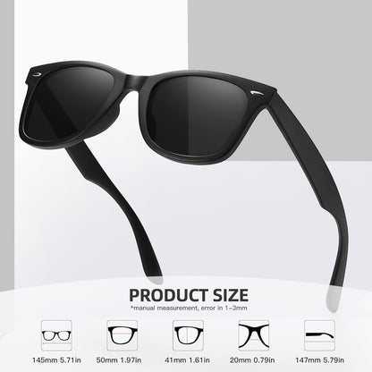 Retro Polarized Sunglasses for Women Men Classic Mirror Lens Driving Trendy Sun Glasses UV Protection (3 Pack)
