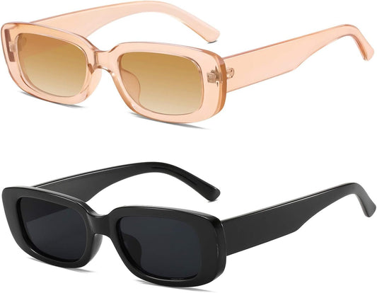 Retro Rectangle Sunglasses Women and Men Vintage Small Square Sun Glasses UV Protection Glasse - WORLD TIME VISITS