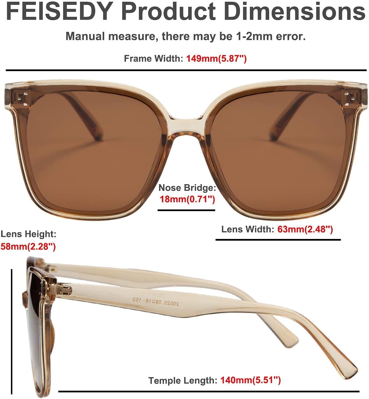 Retro Square Polarized Sunglasses Women Men Vintage Minimalist Shades B2600