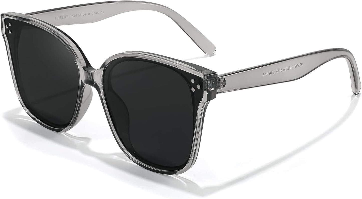 Retro Square Polarized Sunglasses Women Men Vintage Minimalist Shades B2600