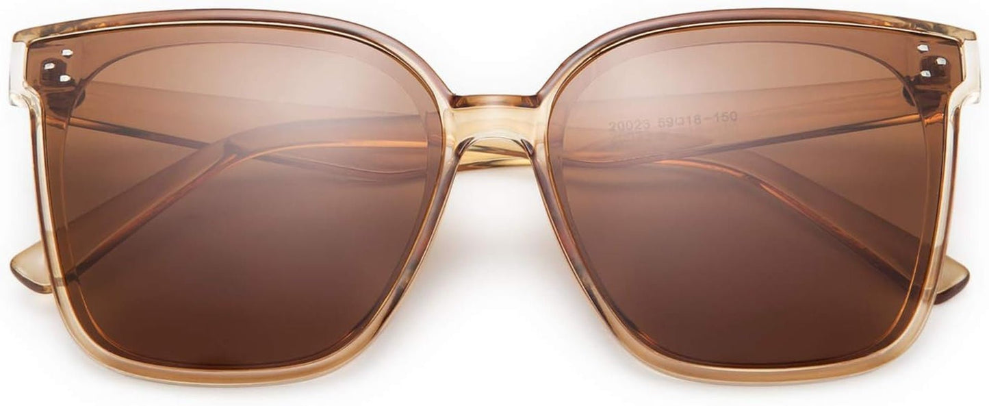 Retro Square Polarized Sunglasses Women Men Vintage Minimalist Shades B2600