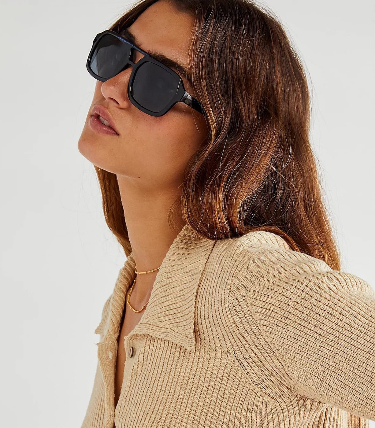 Retro Square Sunglasses for Women Men Trendy Rectangle Aviator Sun Glasses Vintage 70S Shades - WORLD TIME VISITS