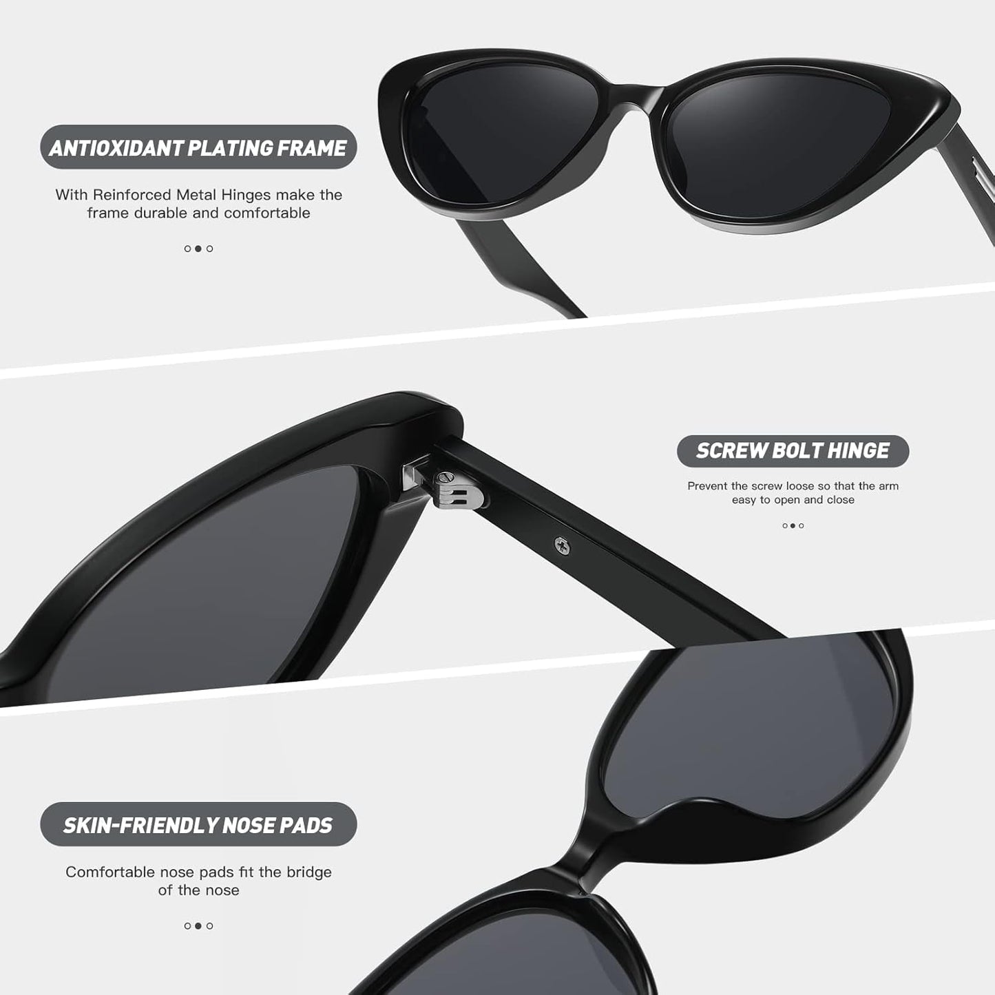 Retro Vintage Narrow Cat Eye Sunglasses for Women 90S Small Chic Style Trendy Sunnies UV400 Protection FZN7514