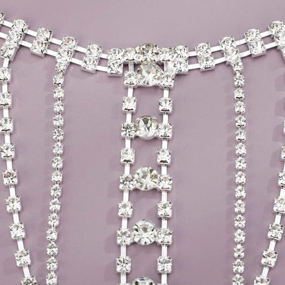Rhinestones Sexy Shoulder Bra Body Chain Fringe Tassels Body Jewelry Wedding Arm Chain Summer Beach Bikini Shoulder Harness for Women Brides