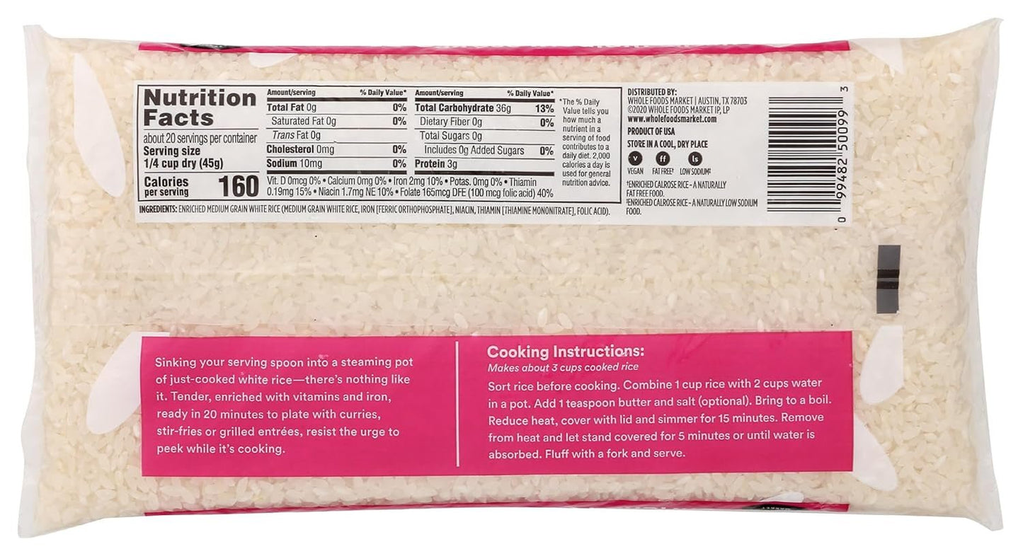 , Rice Medium Grain Calrose Enriched, 32 Ounce - WORLD TIME VISITS