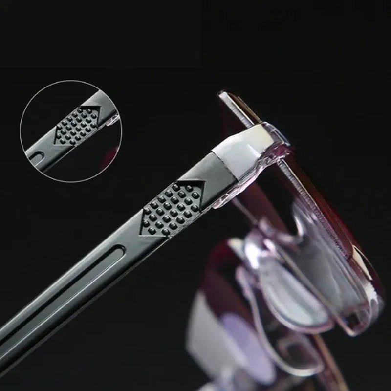 Rimless Diamond-Cut Reading Glasses Anti-Blue Light and Blue Film Integrated for Women Men Full Degree +1.0 +1.5 +2.0 +2.5 +3.0 +3.5 +4.0