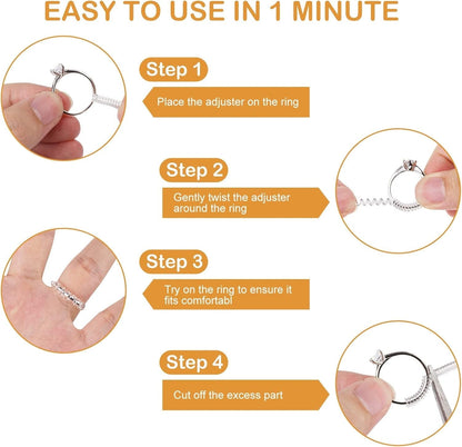 Ring Sizer Adjuster for Loose Rings, 12 Pack 4 Sizes Invisible Clear Silicone Ring Guard for Women Men, Ring Resizer Tightener Spacer Fitter for Too Big Ring, Make Ring Smaller without Resizing