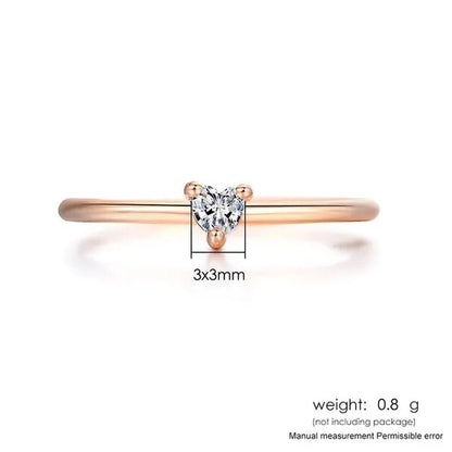 Rings for Women Little Heart Shaped Gold Color Wedding Engagement Dainty Ring Jewellry Zircon Romantic Fashion Jewelry