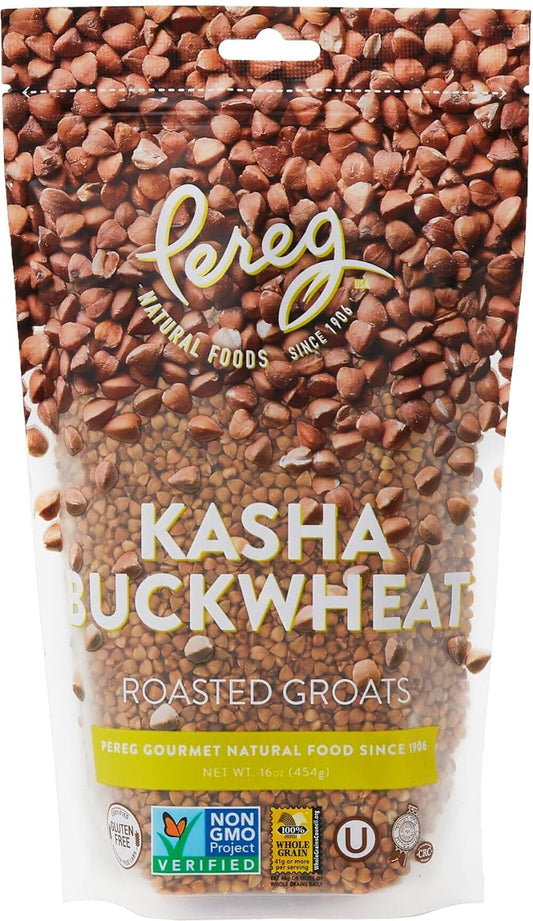 Roasted Buckwheat (16 Oz) - 100% Natural Buckwheat Groats - Gluten Free & Non GMO - Kasha Hulled Buckwheat Groats - Wheat & Rice Alternative - Made in USA - Resealable Packing - WORLD TIME VISITS