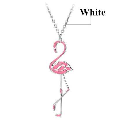Romantic Elegant Engagement Wedding Linkchain Animal Shape Flamingo Pendant Necklace - WORLD TIME VISITS
