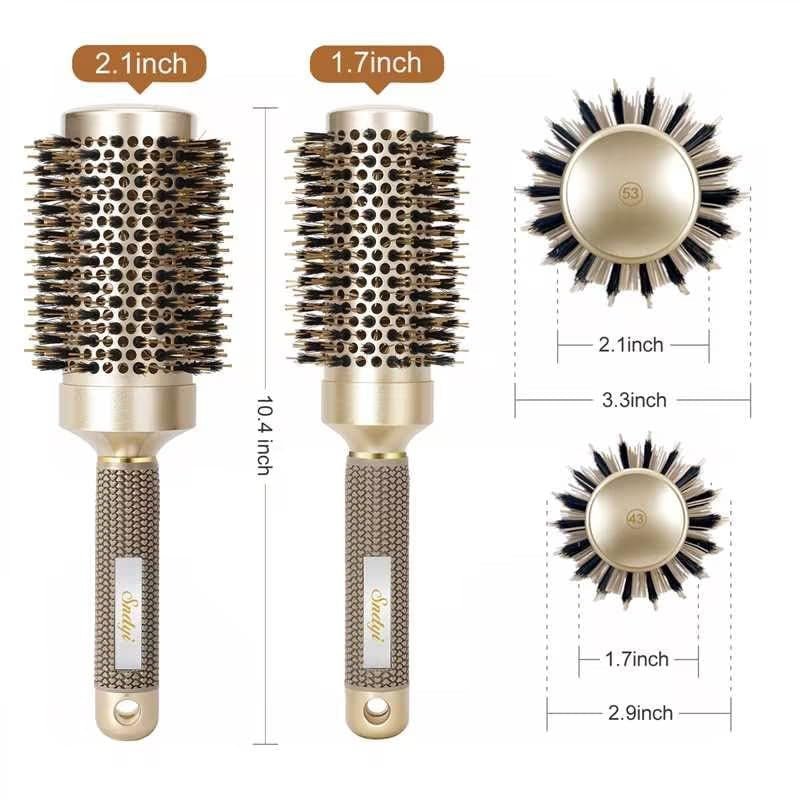 Round Brush for Blow Drying, Nano Thermal Ceramic & Ionic Tech Hair Brush with Boar Bristles, Professional round Barrel Brush for Styling, Curling & Straightening by  (2.9 Inch, Barrel 1.7 Inch)