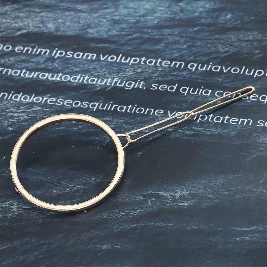 round Circle Hair Clip Gold Open Circle Hair Clip Minimal Hair Barrette Holder for Women and Girls (Gold)