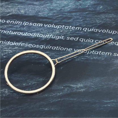 round Circle Hair Clip Gold Open Circle Hair Clip Minimal Hair Barrette Holder for Women and Girls (Gold)