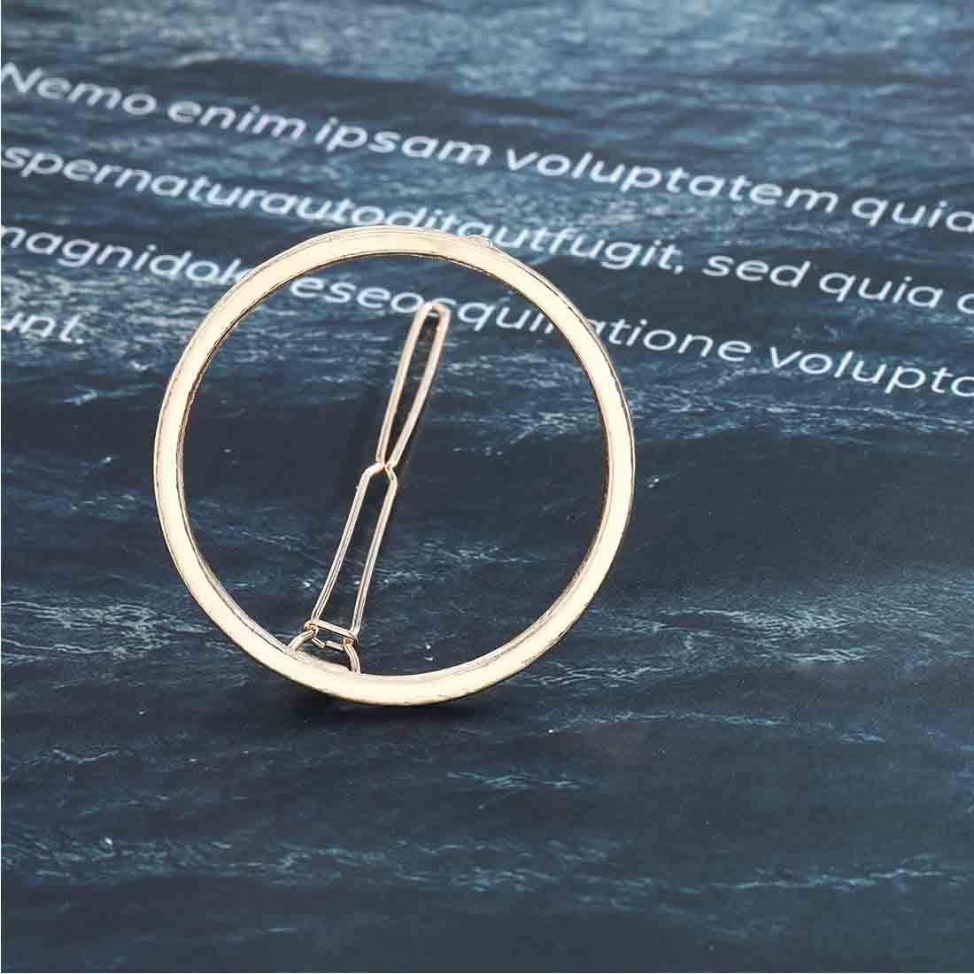 round Circle Hair Clip Gold Open Circle Hair Clip Minimal Hair Barrette Holder for Women and Girls (Gold)