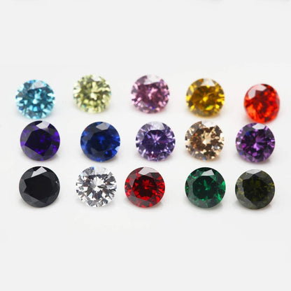 Round Cut 5A Cubic Zirconia Stone Mix 15 Colors Loose CZ Stones Synthetic Gemstone for Jewelry Making - WORLD TIME VISITS