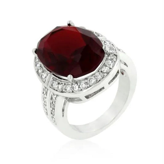 Ruby Red Cocktail Ring, <b>Size :</b> 05 - WORLD TIME VISITS