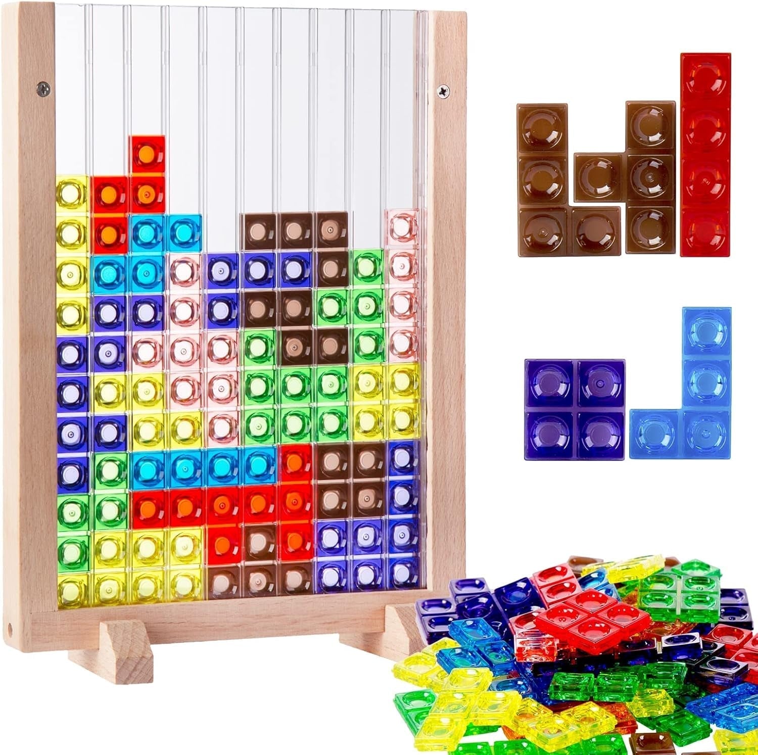 Russian Blocks Puzzle,3D Transparent Brain Teaser Toys, 3D Puzzles, Montessori Toys for 3 4 5 6 7 8 9 10 Year Old Boys Girls Kids - WORLD TIME VISITS