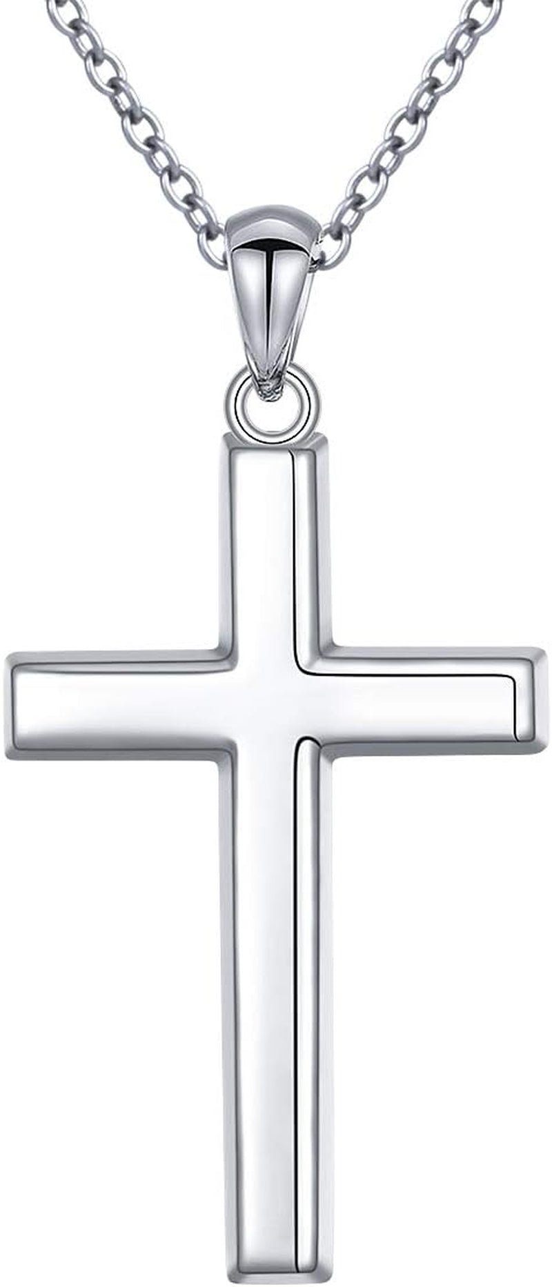 S925 Sterling Silver Cross Pendant Necklace for Women Men Note Music Flower Panda Pentacle Jewelry - WORLD TIME VISITS