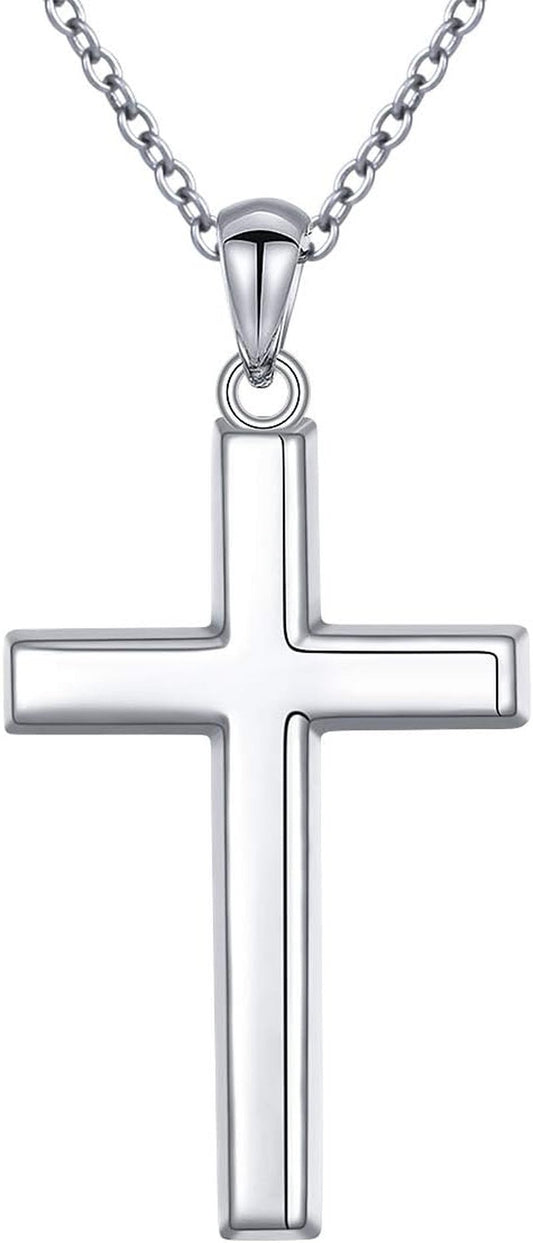 S925 Sterling Silver Cross Pendant Necklace for Women Men Note Music Flower Panda Pentacle Jewelry - WORLD TIME VISITS