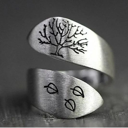 S925 Sterling Silver Vintage Women'S Men'S Ring Fashion Tree of Life Ring Jewelry Accessories - WORLD TIME VISITS