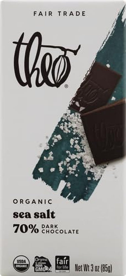 Sea Salt Organic Dark Chocolate Bar, 70% Cacao, 1 Bar | Vegan, Fair Trade - WORLD TIME VISITS