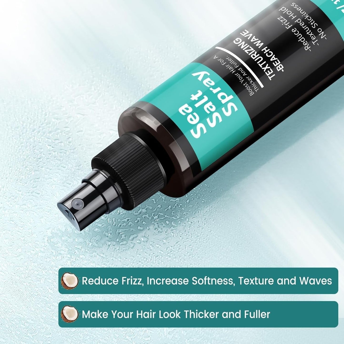 Sea Salt Spray for Hair Men and Women 5 Fl Oz - Dry Texturizing & Volumizing, Curl and Beach Waves Spray for Hair - WORLD TIME VISITS