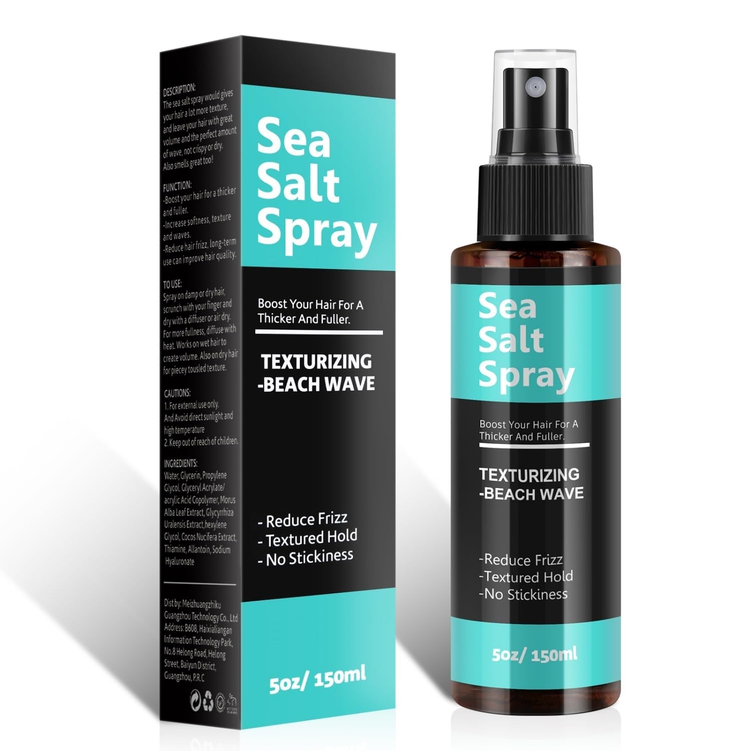 Sea Salt Spray for Hair Men and Women 5 Fl Oz - Dry Texturizing & Volumizing, Curl and Beach Waves Spray for Hair - WORLD TIME VISITS