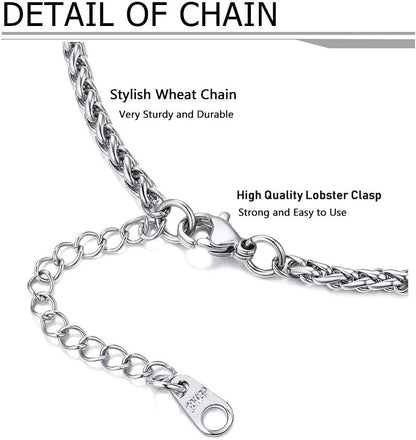 Serenity Prayer Christian Jewelry Religious Necklace Silver Stainless Steel Chain Pendant Mens Jewelry