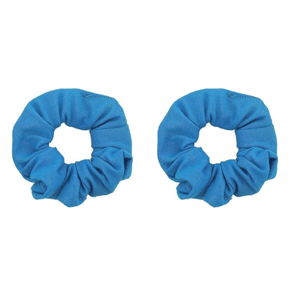 Set of 2 Solid Scrunchies (Blue) - WORLD TIME VISITS