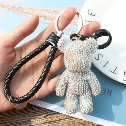 Shiny Full Diamond Diamond Bear, Bear Doll Car Keychain Cute Bear Bag Pendant