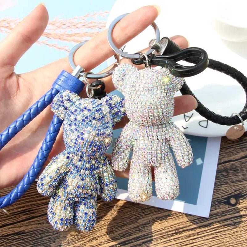 Shiny Full Diamond Diamond Bear, Bear Doll Car Keychain Cute Bear Bag Pendant - WORLD TIME VISITS