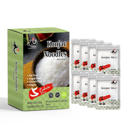 Shirataki Konjac Keto Rice: Gluten Free Plant Based Low Carbs Vegan Fat Free Noodle Rice - 8 Pack inside 53.61 OZ - WORLD TIME VISITS