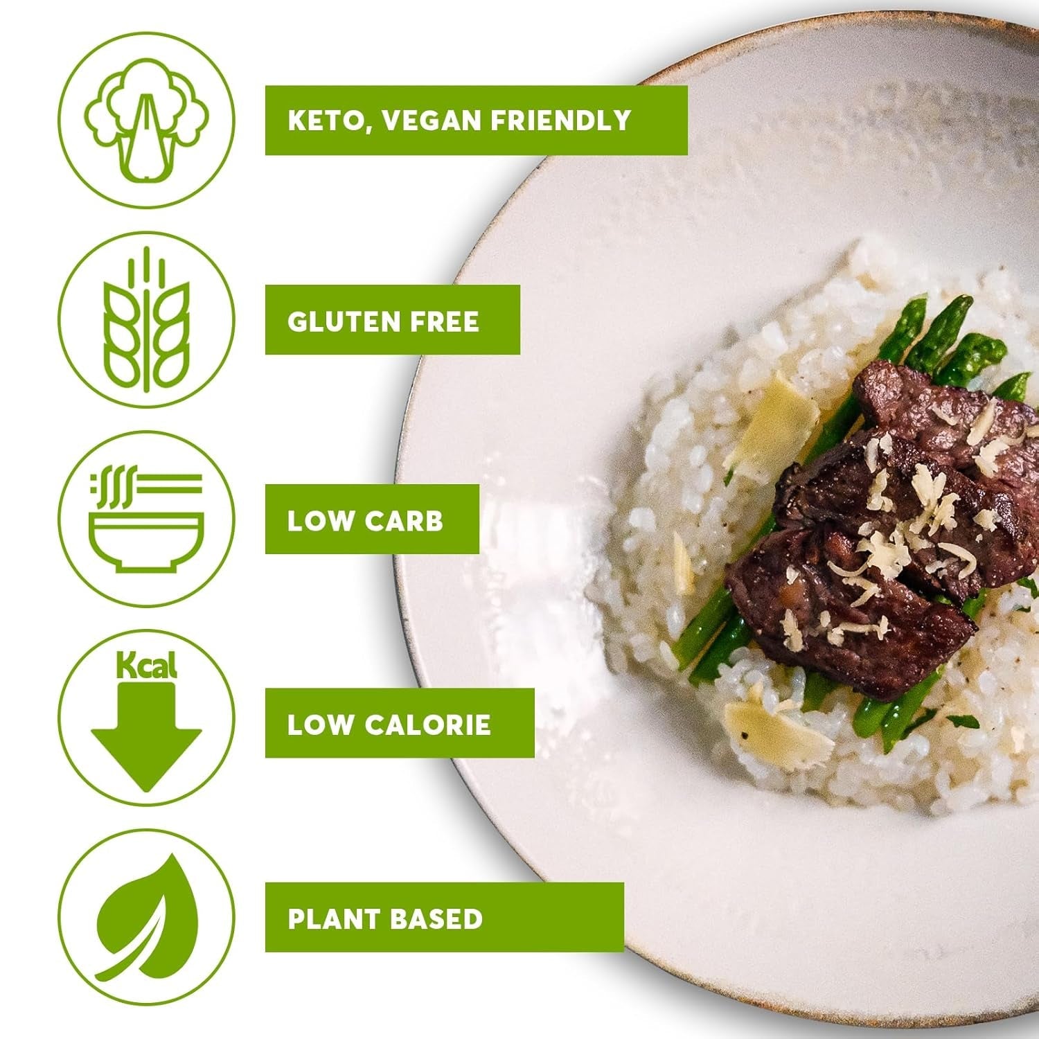 Shirataki Konjac Keto Rice: Gluten Free Plant Based Low Carbs Vegan Fat Free Noodle Rice - 8 Pack inside 53.61 OZ - WORLD TIME VISITS