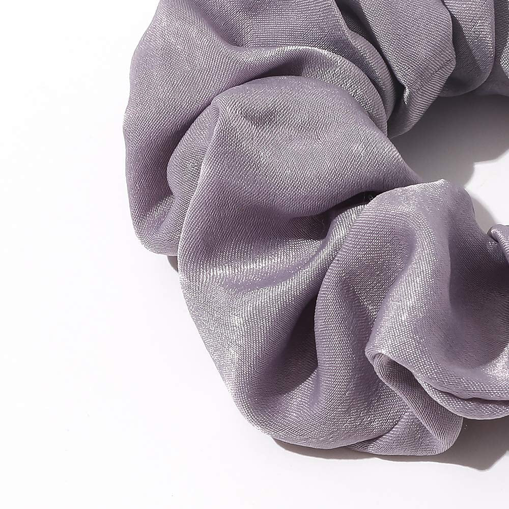 Silk Satin Scrunchies - No Crease Hair Ties for Women, Thick Hair Ponytail Holders with Soft Elastic Bands