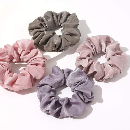 Silk Satin Scrunchies - No Crease Hair Ties for Women, Thick Hair Ponytail Holders with Soft Elastic Bands