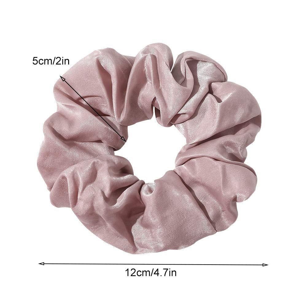Silk Satin Scrunchies - No Crease Hair Ties for Women, Thick Hair Ponytail Holders with Soft Elastic Bands