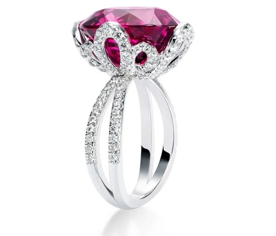 Silver Natural Gemstones Ruby Birthstone Bride Wedding Engagement Strange Set Ring