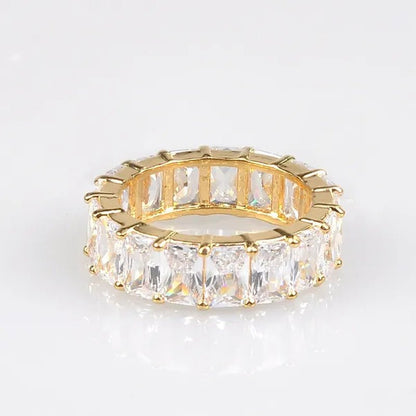 Silver Ring Colored Square Rainbow Ring Statement Crown Ring Natural Gemstones Ring Wedding Bride Engagement Band Charm Party Ring Jewelry