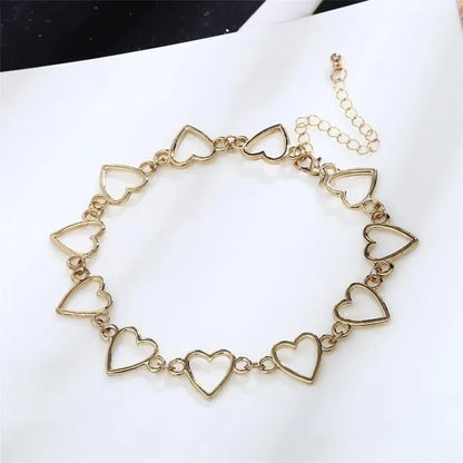Simple Metal Heart Shape Choker Necklace for Women Fashion Elegant Geometric Collar Punk Jewelry Gift