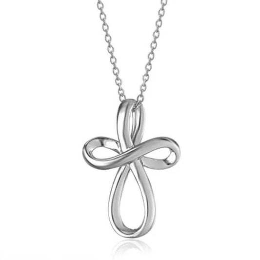 Simple Style Cross Pendant Necklace for Women Romantic Wedding Party Infinity Necklace Jewelry - WORLD TIME VISITS