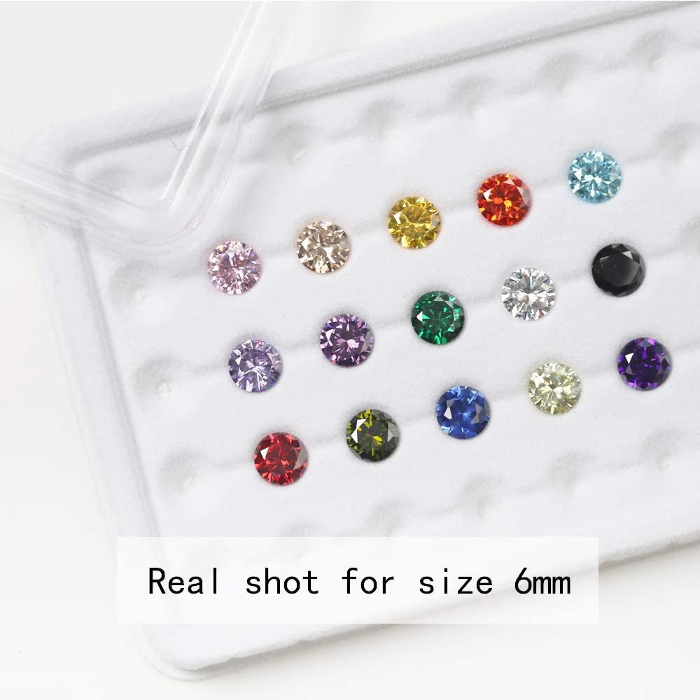 Size 1Mm-10Mm round Cut Cubic Zirconia Stone Loose CZ Stones Mixed 15 Colors Synthetic Gemstone